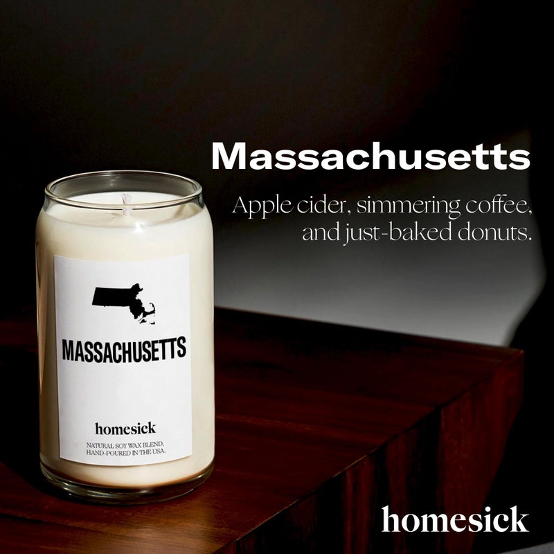 Homesick Scented Candles for Home (Massachusetts) - 13.75 oz Long-Lasting Soy Wax Jar Candle for Women & Men for All Occasions, 60-80 Hours Burn Time - Notes of Coffee & Apple Cider - Image 3